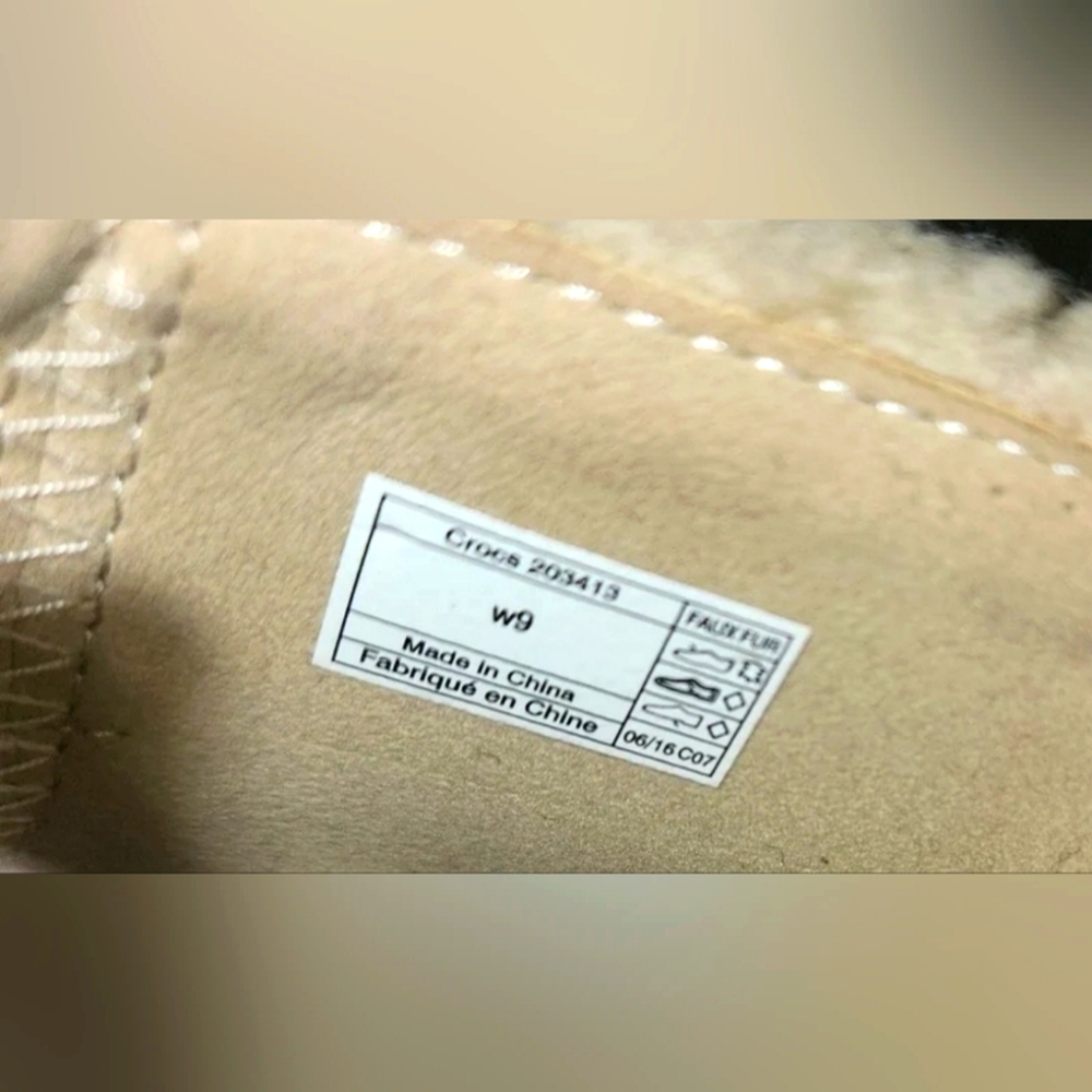 Sherpa Lined Crocs Dark Brown Suede Heeled Mules Clogs Faux Fur Sze 9 - Picture 6 of 8